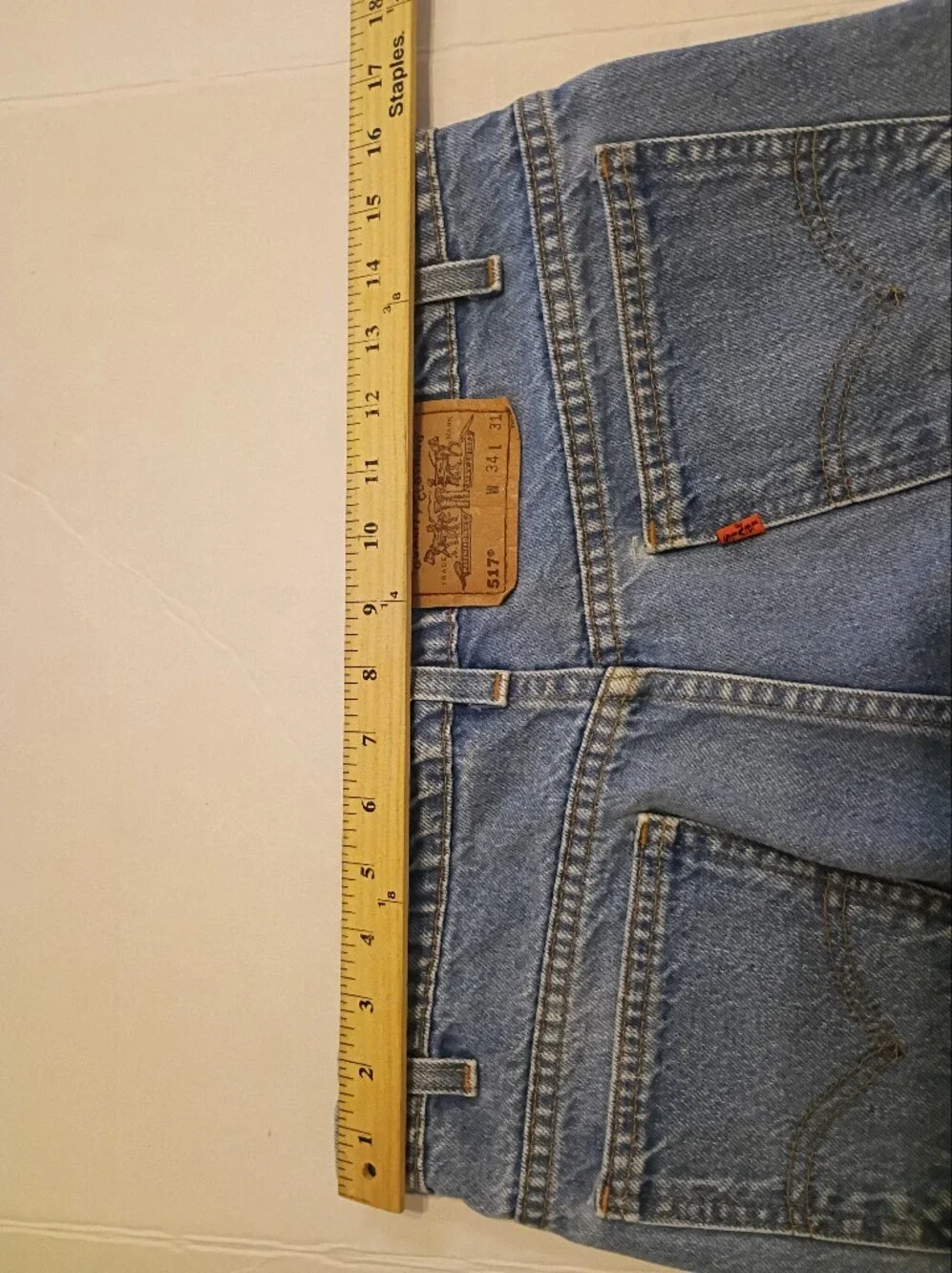 VTG Levi's 517 light blue straight-leg men's jeans Orange Tab Error Sz 34/31